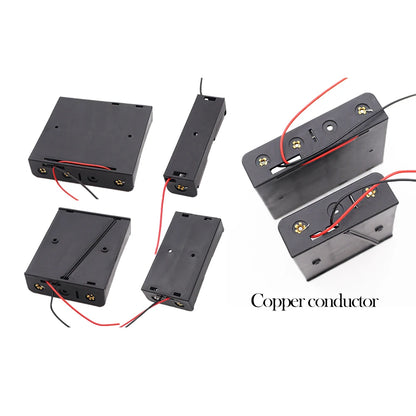 3pcs 18650 Battery Holder Box 1 Slot 3.7V Battery Storage Case 1/2/3/4 Cell Plastic Container with Connect Black Red Wires