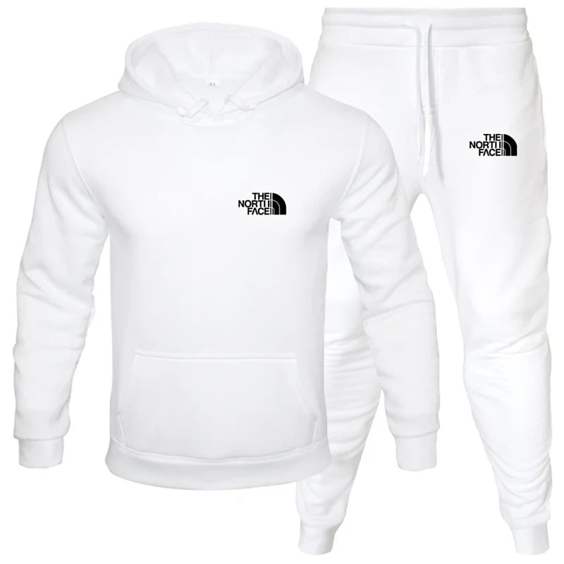 Men's Tracksuit Jogger Set - Casual Sportswear Pullover Hoodie & Sweatpants | Streetwear Fleece Print Sweatsuit