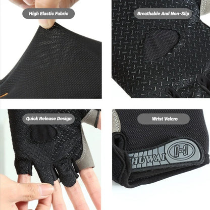 Half Finger Cycling Gloves Men Women Anti Slip Shock Breathable Summer Bicycle Fingerless Sports Gym Training Bike