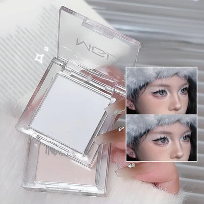 Matte Highlighter Powder Eyeshadow Palette White Long Lasting Natural 3D Brightening Eye Makeup Palette Brighten Face High Gloss