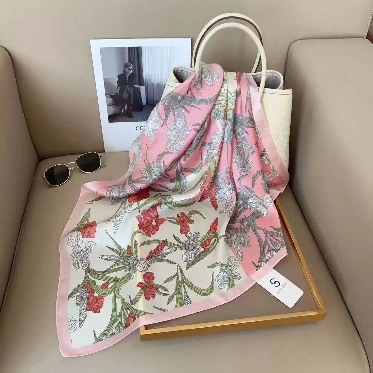 Silky 68x68cm Square Scarf – Stylish & Soft, Multipurpose Head Cover & Elegant Neck Wrap Stylish Print, Silky Soft & Versatile