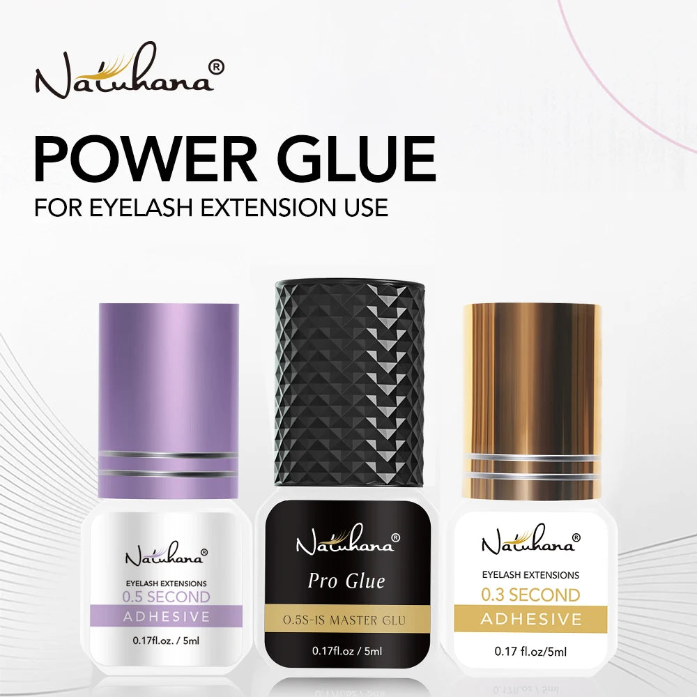 NATUHANA 5ml Professional Eyelash Extension Glue Fast Drying Strong Hold Low Smell Long Retention False Lash Adhesive