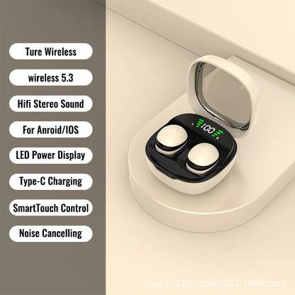Mini Invisible Earphones Bluetooth 5.3 Headphones HiFi Stereo Wireless Headsets Noise Reduction Earbuds for Xiaomi Huawei