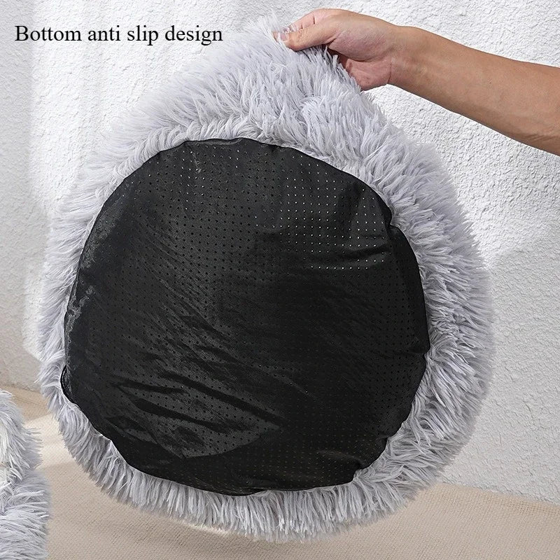 Cozy Plush Pet Bed for Cats & Small Dogs - Soft PU, Contemporary Style, Non-Assemble, Ideal for Kittens & Puppies Up to 3lbs