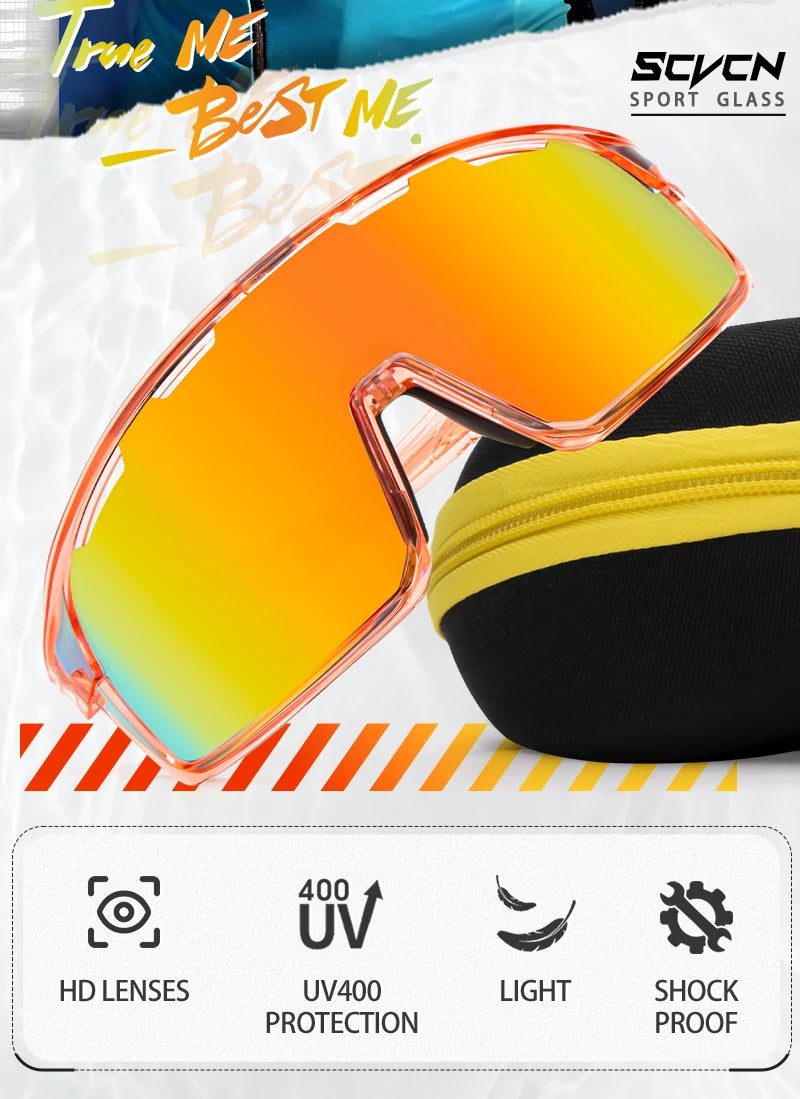SCVCN Cycling Glasses MTB Road Bike Sunglasses UV400 Bicycle Glasses Protection Light Unisex Bike Sports Equipment