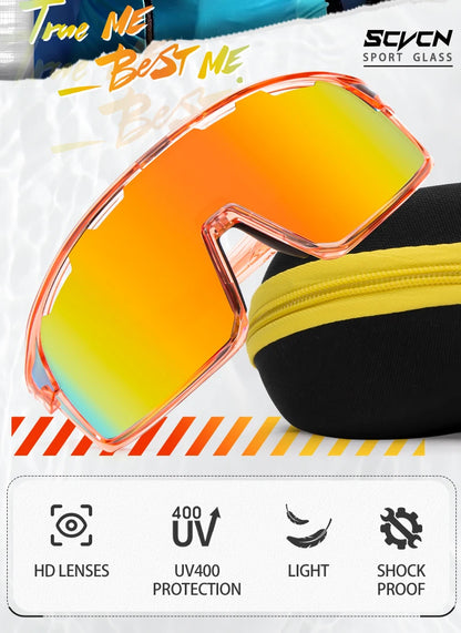 SCVCN Cycling Glasses MTB Road Bike Sunglasses UV400 Bicycle Glasses Protection Light Unisex Bike Sports Equipment