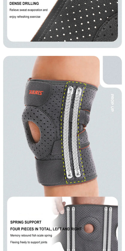 AOLIKES 1PCS NEW Knee Brace with Side Stabilizers & Patella Gel Pads,Knee Support for Cycling,Running,Climbing
