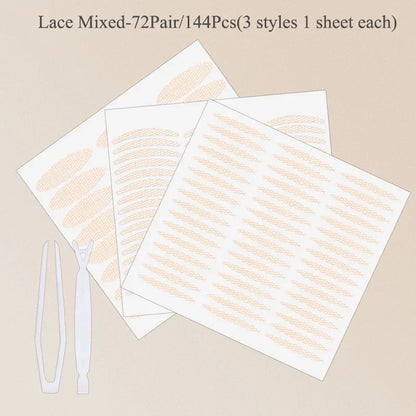 Lace Mesh Olive-shaped Eyelid Paste-shaped Invisible Double Fold Eyelid Shadow Tape Sticker Beauty Makeup Eyelid Tool 180-480Pcs