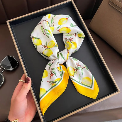 2025 New Fashion Luxury Printed Square Shawl Women 70x70cm Pashmina Silk Scarf Neck Headband Bandana