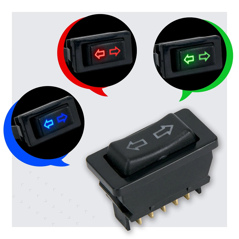 Universal Auto Car Power Window Switch Lifting Switch 5 Pin DC 12V 20A Blue/Red Light Color And Harness