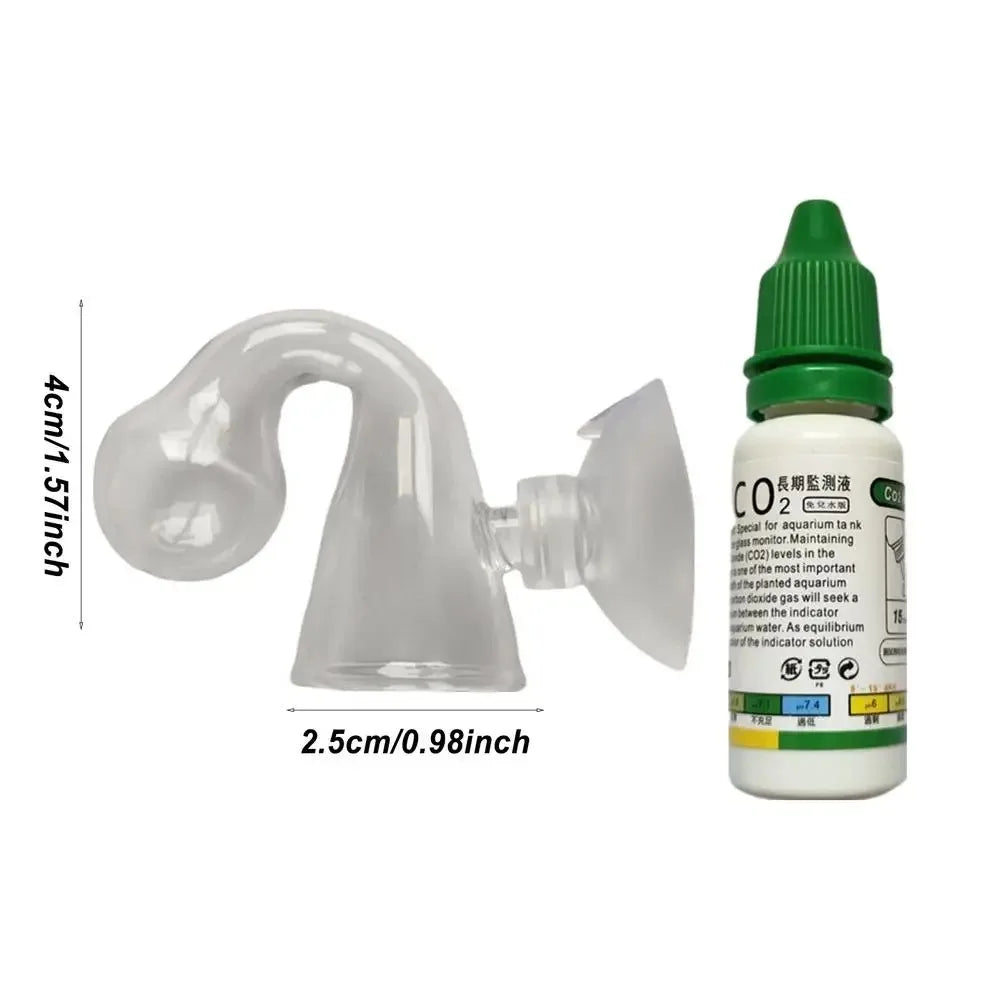 Aquarium CO2 Indicator DIY Fish Tank Glass Liquid Tester Monitor Plants Grass CO2 System Solution Drop Checker Kit 15ml