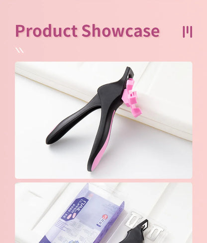 U-shaped French False Nail Scissors Acrylic Nail Clipper Adjustable Nail Tip Cutter Trimmer Manicure with Sizer Precise Cutting