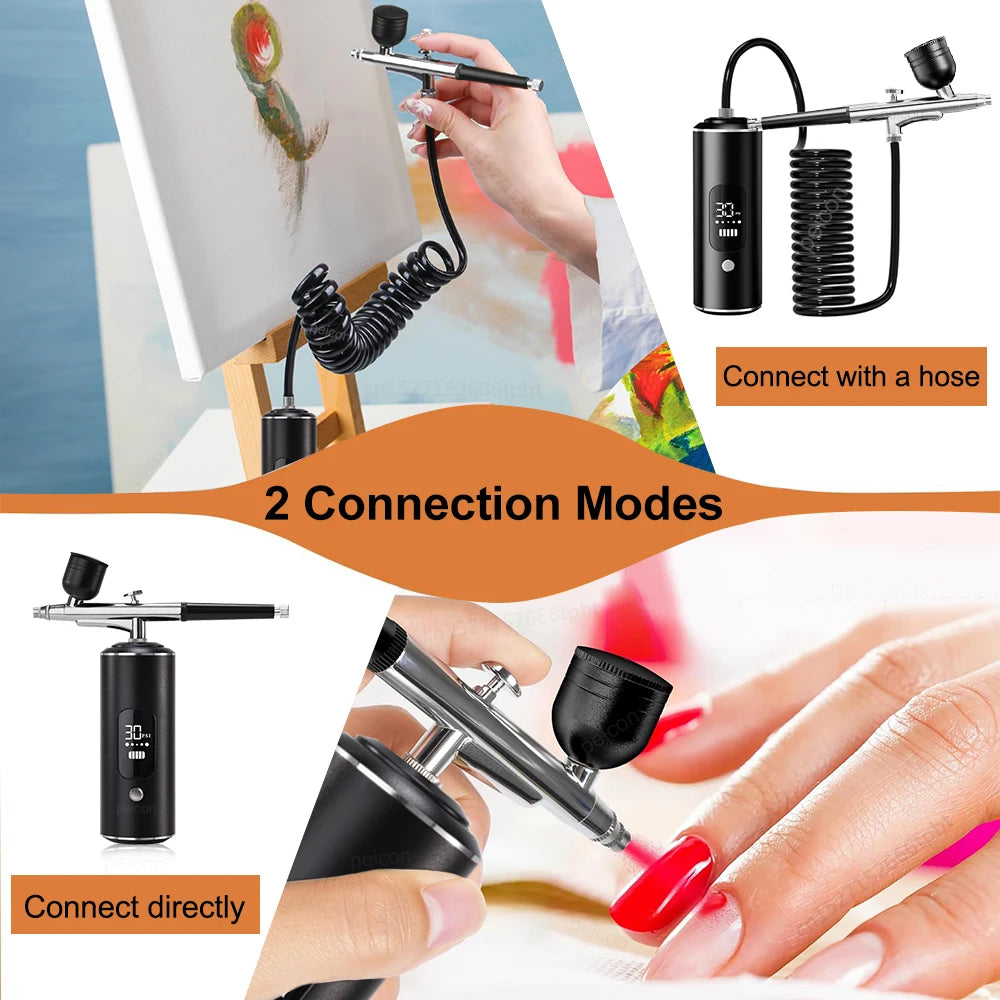 Airbrush with Compressor Portable Airbrush Painting Mini Spray Gun for Painting Paint Crafts Airbrush Compressor Paint Spray Gun