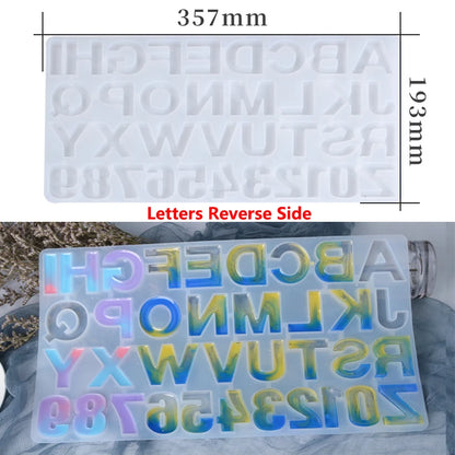 Alphabet Silicone Mold for Epoxy Resin Kit Mixed Style Letters Resin Casting Mold Set DIY Keychain Pendant Jewelry Making Tools