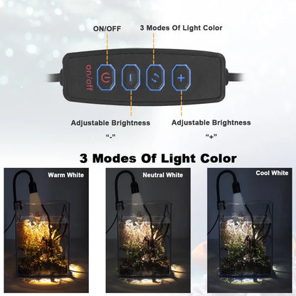 Super Slim LED Aquarium Light Lighting Plants Grow Light USB-5V 3W Aquatic Plant Lighting Waterproof Clip-on Lamp For Fish Tank