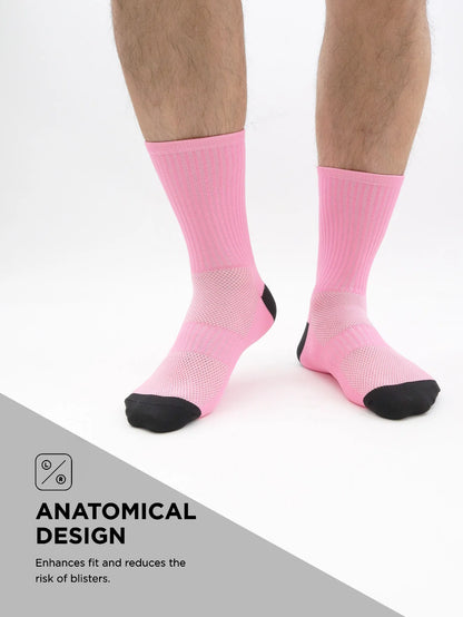 1 Pair Cycling Socks Compression Athletic Crew Running Socks Mens Womens Hiking Riding Bike Workout Climbing Sports