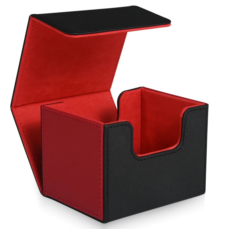 Card Deck Box,PU leather strong magnet card case, Holds 120+ Single Sleeved Cards,fits for Magic, Yugioh TCG cards