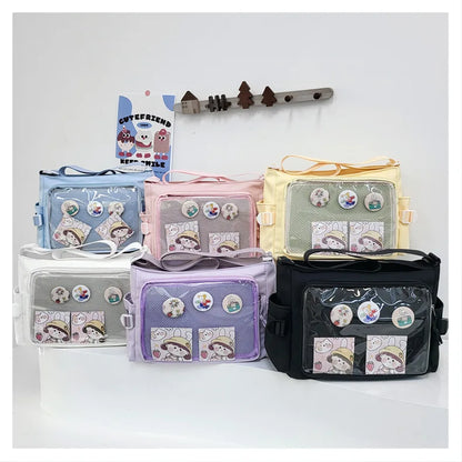 College Style Crossbody Bag with Large Capacity for Class Book Carrying Mailman Bag for Girls Casual Shoulder Crossbody Bag