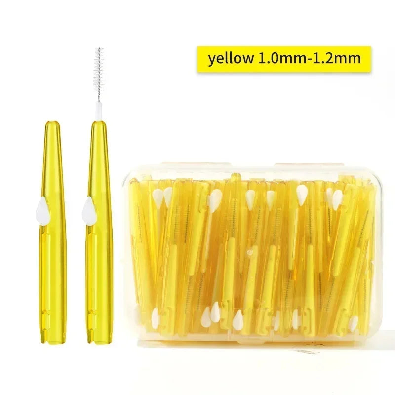 30Pcs/Box Toothpick Dental Interdental Brush 0.6-1.5Mm Cleaning Between Teeth Oral Care Orthodontic I Shape Tooth Floss