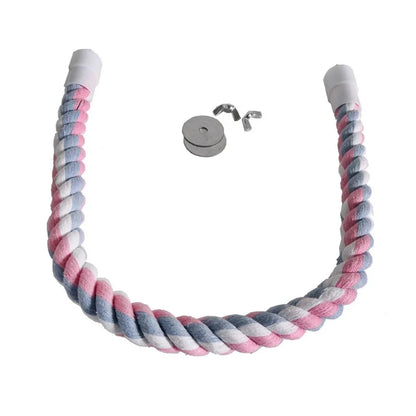 1PC Pet Bird Bite Toy Parrot Color Cotton Rope Toys Elastic Parrot Climbing Toys Sturdy Bird Swing rope Pet Cage Toy Swing Stand