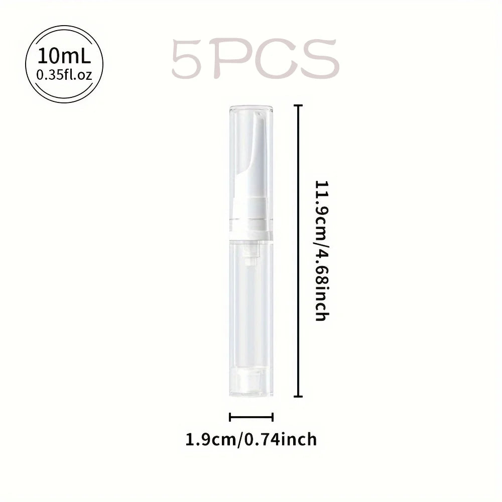 5/10/15ml Clear Foundation Dispenser Bottle Portable Travel Essence Sample Container Airless Vacuum Eye Gel Cream Empty Tubes