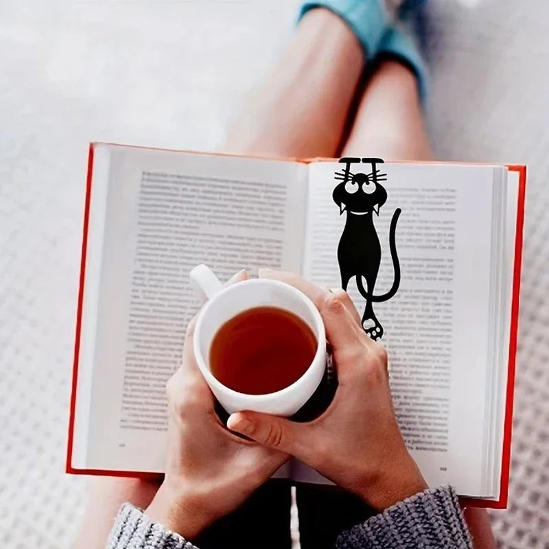 1-5PCS Kawaii Black Cat Bookmarks for Books 3D Plastic Stereo Animal Book Mark for Student Teacher's Gifts Creative Stationery