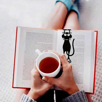 1-5PCS Kawaii Black Cat Bookmarks for Books 3D Plastic Stereo Animal Book Mark for Student Teacher's Gifts Creative Stationery