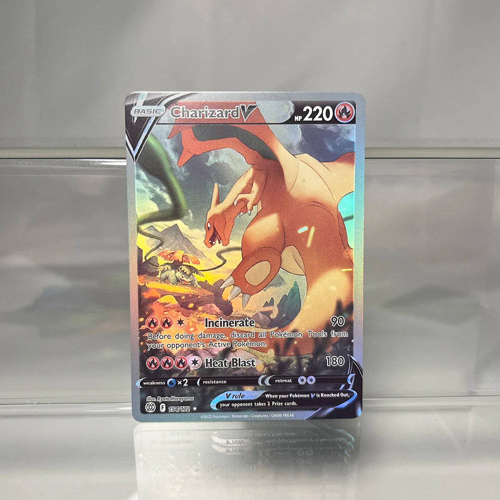Foil PKM Single Cards Pikachu Charizard EX Bubble Mew Game Rare Collection Cards PTCG Rainbow Proxy Cards