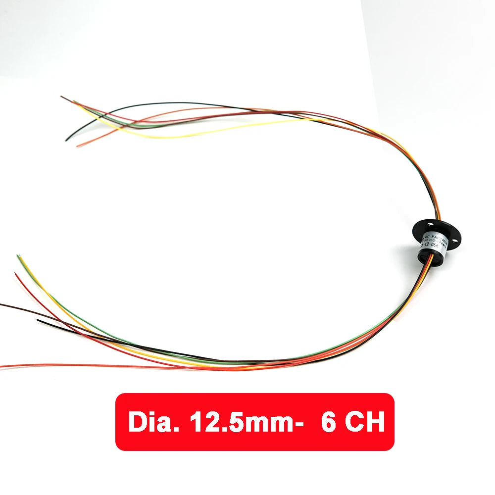 2/4//6/8/12/18 Channel Micro Rotate Slip Ring 2A Diameter 12.5mm For RC Excavator Model DIY PTZ Gimbal Electric Collector Rings