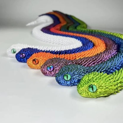 3D Printed Snake Movable Joint Fidget Toy Figurine Simulation Snake Office Desktop Ornament Christmas Gifts Crafts Miniatures
