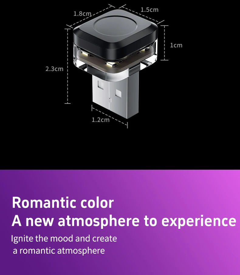 1x Car USB LED Light Mood Lamp Plug Play Universal LED Interior Atmosphere Light Auto Reading Lamp Decorations Decorative Strip