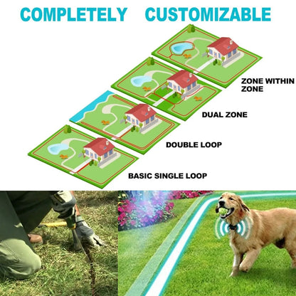 TP16 Pet Dog Electric Fence, Rechargeable Waterproof, 6 Level, Dog Wired Fence Containment, Pet Training Collar, Anti Run Away