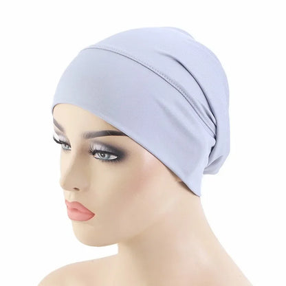 2020 soft modal inner Hijab Caps Muslim stretch Turban cap Islamic Underscarf Bonnet hat female headband tube cap turbante mujer