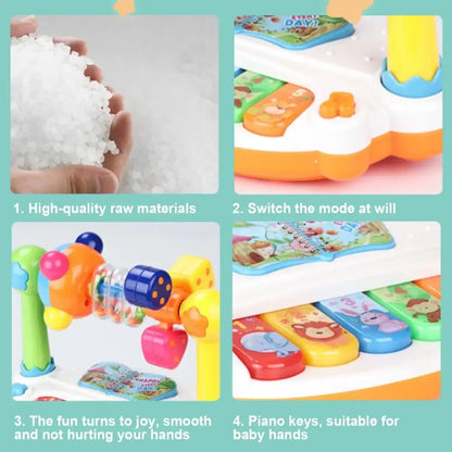 Baby Piano Toys Kids Rotating Music Piano Keyboard With Light Sound, Musical Toys For Toddlers, Early Educational Music Toy