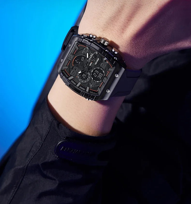 SMAEL 8109 Digital Watch Men Outdoor Sport 5ATM Waterproof LCD Electronic Male Quartz Watches for Men's Chronograph Wristwatch