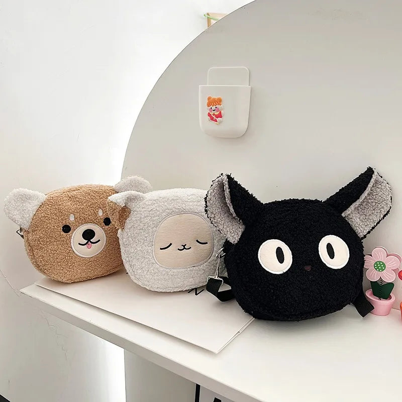 Japanese style cute bag for women cartoon plush shoulder bag for women new crossbody bag small mobile phone & wallet bag for wom