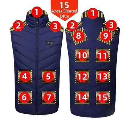USB Heated Vest Winter Warm Hiking Heated Jacket Vest Outdoor Sports Men Ski Warming Heating Thermal Clothing
