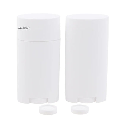 2Pcs 75g PP Empty Deodorant Containers Twist-Up Refillable Plastic Bottles for DIY Natural Deodorant Stick Tube Cosmetics
