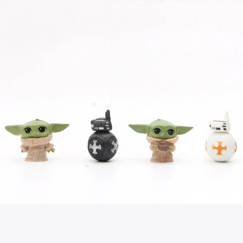 14pcs/set Darth Vader The Manda lorian DIN DJARIN Baby Yoda Skywalker R2-D2 C-3PO BB-8 Action Figure Movie Cartoon PVC Model