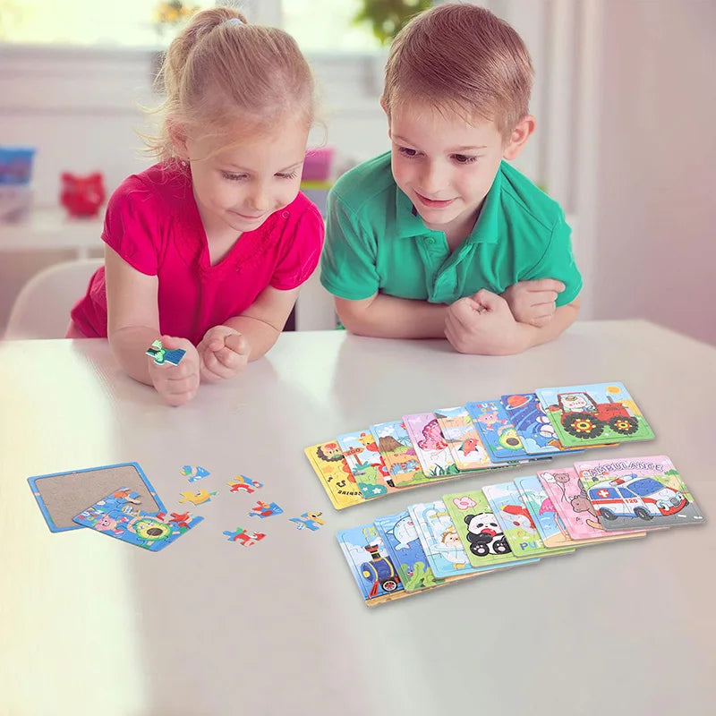 10-50Pcs Mini Cartoon Animal Paper Jigsaw Puzzles Educational Toy Kids Birthday Party Favors Gift School Rewards Pinata Fillers