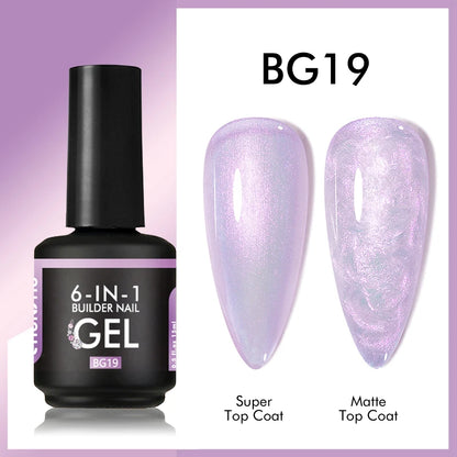 CHUNSHU TPO Free 6 IN 1 Extension UV Gel Polish In A Bottle Builder Nail Gel Rubber Base Coat Semi Permanent Nails Art 15ML
