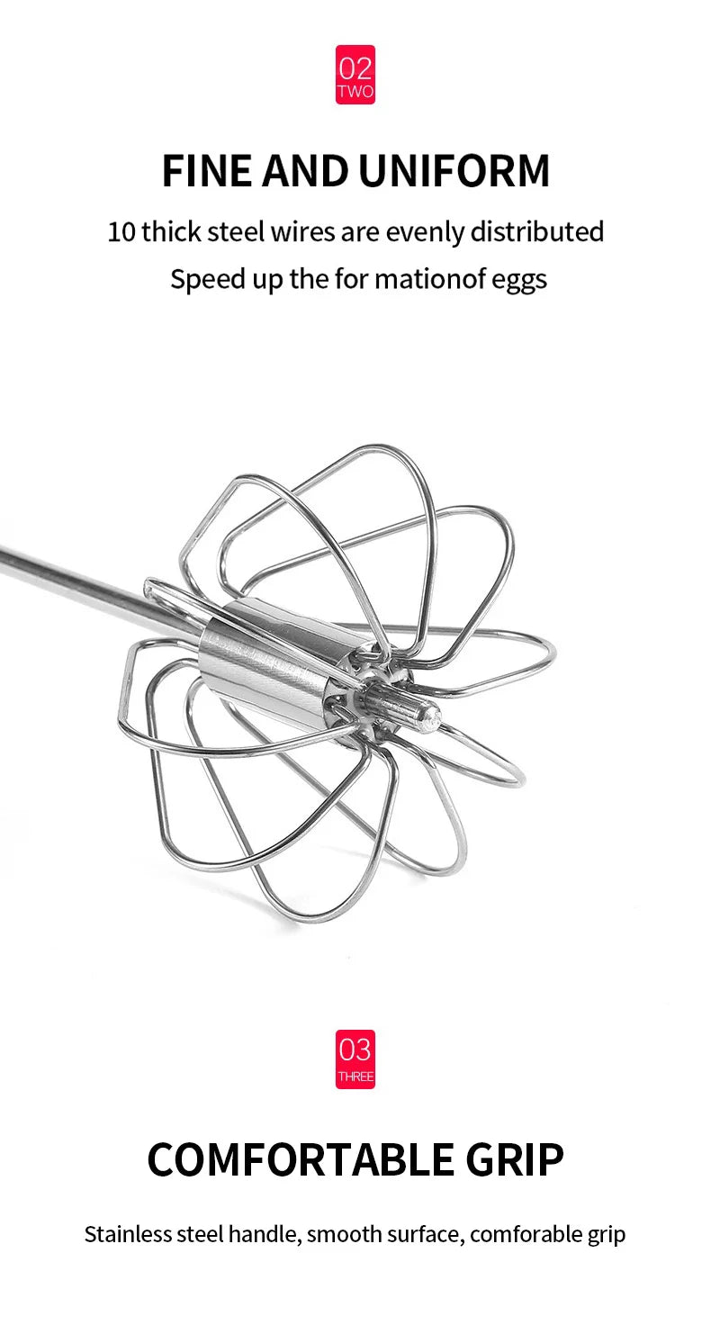 Semi Automatic Egg Beater Rotating Cream Egg Mixer Household Manual Egg Beater Baking Tool Kitchen Tools