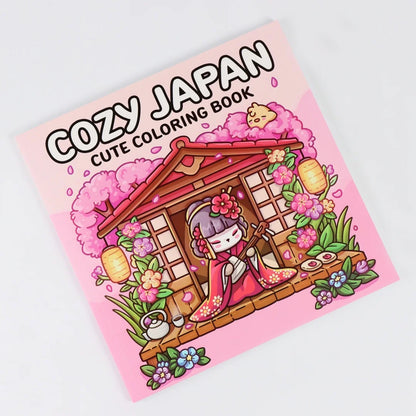 Cozy Japan: Cute Coloring Book for Adults and Teens with Charming Characters and Delightful Japanese Scenes for Relaxation