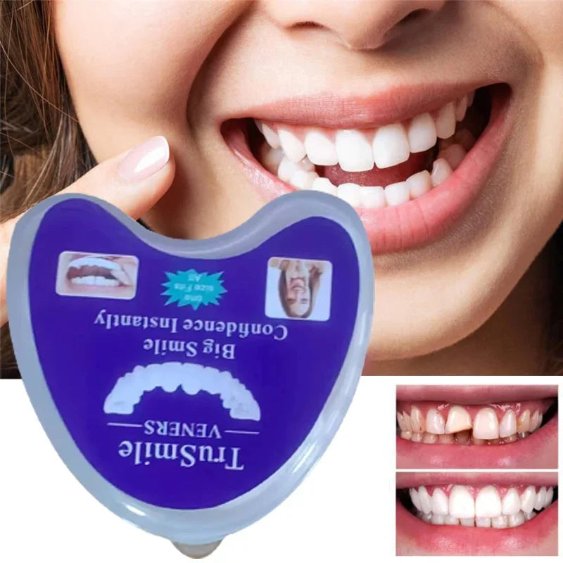 Snap-on Teeth Veneers Braces Box Kit, Snap-on Fake Teeth Veneers Braces Box Teeth Whitening Dental Care for Adults