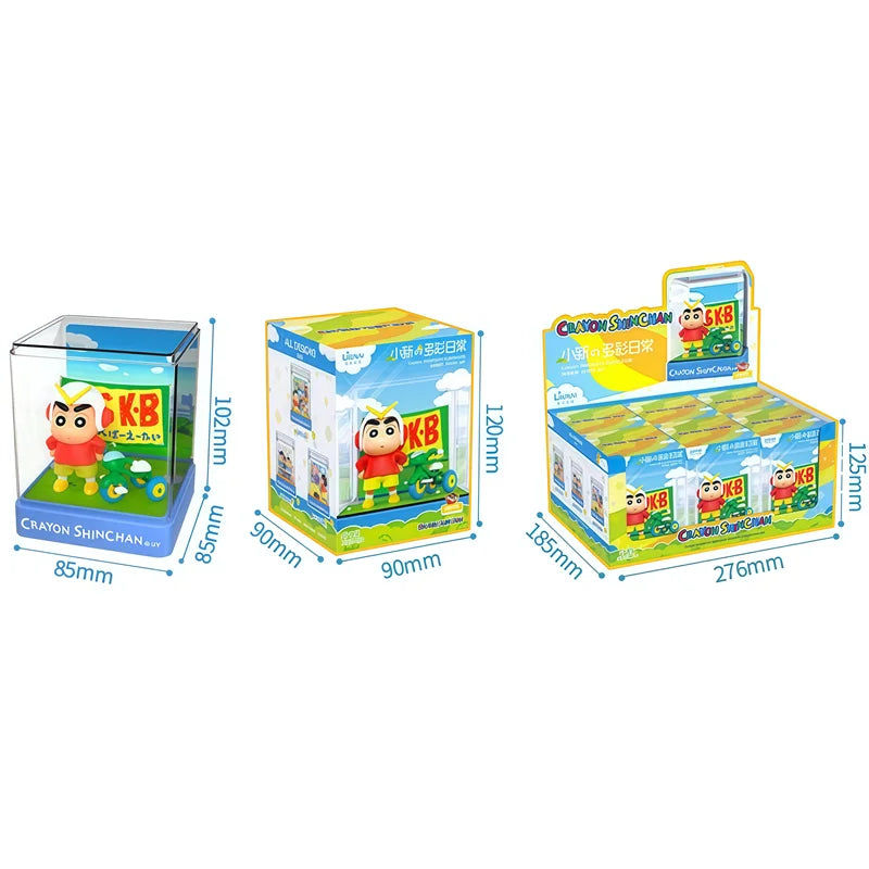 Crayon Shin-Chan Action Kamen‌ Kazama Tōru Bochan Anime Figure Model Doll Colorful Daily Iife Micro Scene Blind Box Toys Gifts