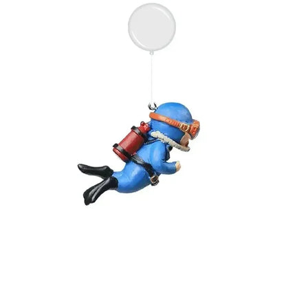Fish Tank Scenery Ornaments Diver Decor Blue Fatty Diver Ornamental Fish Tank PVC Solid Floating Doll Aquarium Hanger Safe