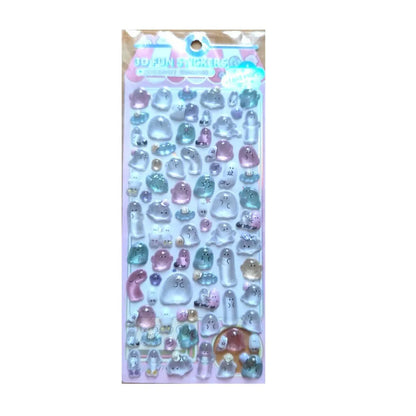 4-Piece Kids' Cartoon Cute Soft Ghost 3D Stickers - Adorable 3D Decor Decals for Phones, Notebooks(Anime Worlds Store)