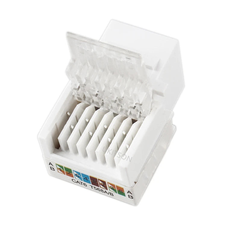 CAT6 RJ45 Insert Keystone Gigabit LAN Coupler Plug Standard T568A/B Network Module Slot For Internet Jack Ethernet Connector