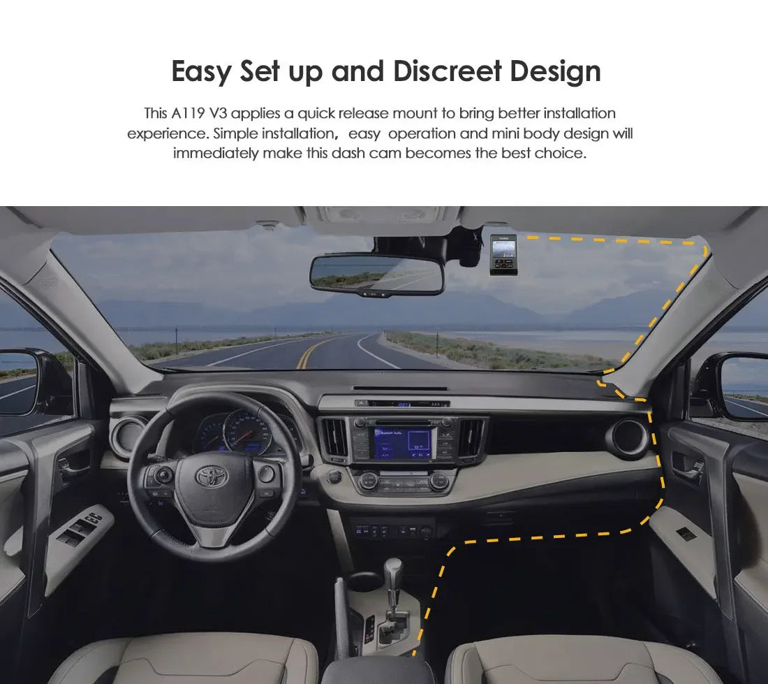 VIOFO A119 V3 2K Car Parking Mode G-Sensor Rota Lens 2560 *1600P DVR Super Night Vision Quad HD Dash Cameras Optional GPS CPL