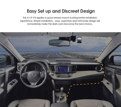 VIOFO A119 V3 2K Car Parking Mode G-Sensor Rota Lens 2560 *1600P DVR Super Night Vision Quad HD Dash Cameras Optional GPS CPL